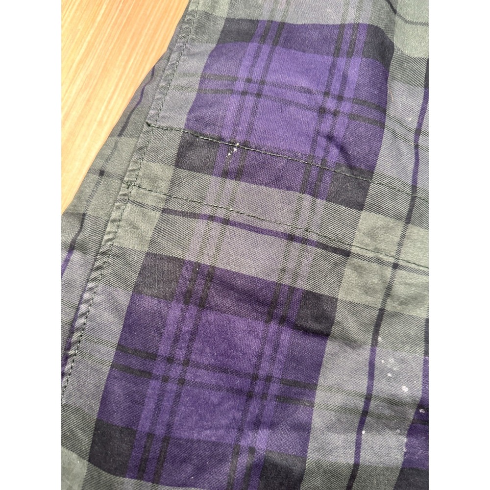 Scotch & Soda Parka Jacket Mens Large Blue Green Plaid Sherpa Lined Travel Light - Picture 14 of 16